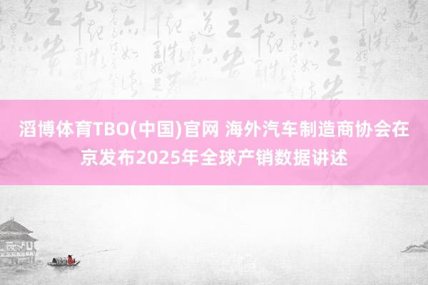 滔博体育TBO(中国)官网 海外汽车制造商协会在京发布2025年全球产销数据讲述
