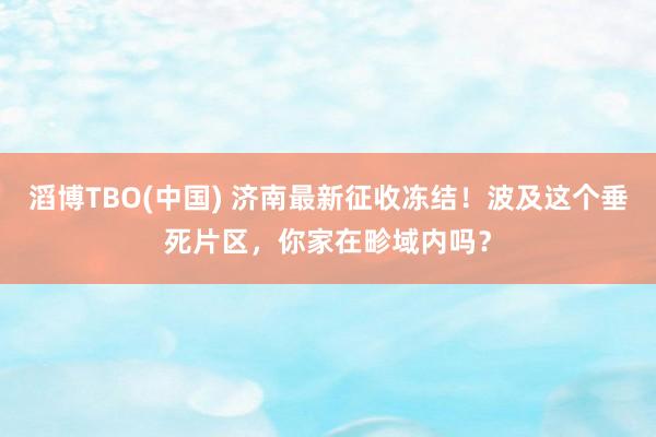 滔博TBO(中国) 济南最新征收冻结！波及这个垂死片区，你家在畛域内吗？