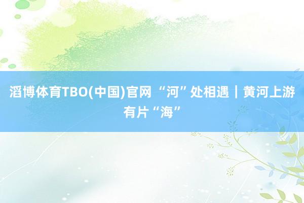 滔博体育TBO(中国)官网 “河”处相遇｜黄河上游有片“海”