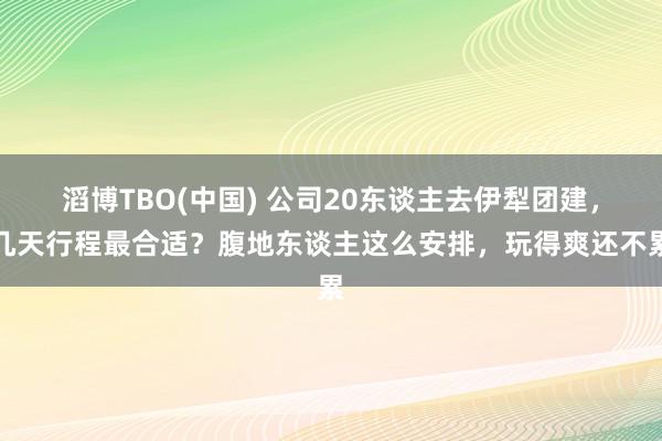 滔博TBO(中国) 公司20东谈主去伊犁团建，几天行程最合适？腹地东谈主这么安排，玩得爽还不累