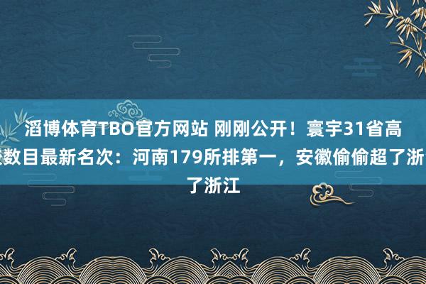 滔博体育TBO官方网站 刚刚公开！寰宇31省高校数目最新名次：河南179所排第一，安徽偷偷超了浙江