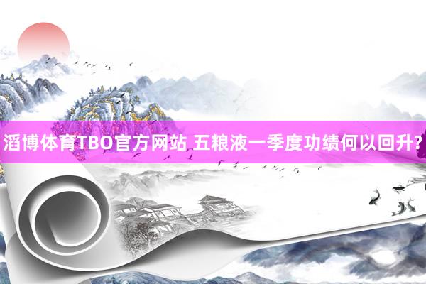 滔博体育TBO官方网站 五粮液一季度功绩何以回升?