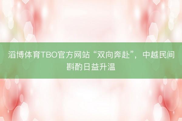 滔博体育TBO官方网站 “双向奔赴”，中越民间斟酌日益升温