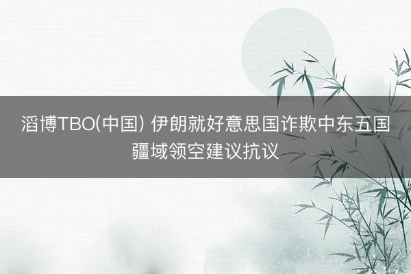 滔博TBO(中国) 伊朗就好意思国诈欺中东五国疆域领空建议抗议